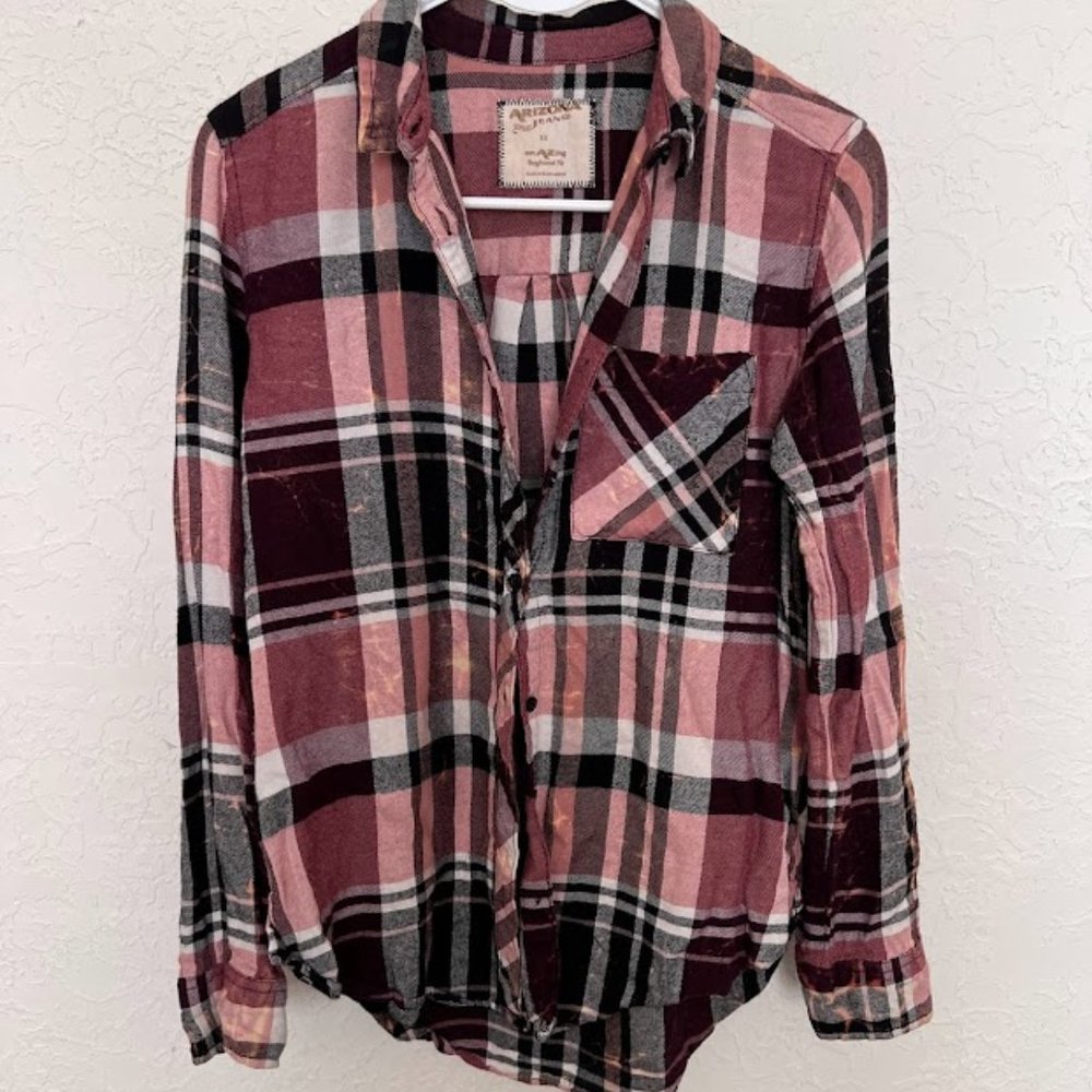 Arizona Jean Company Amazing Boyfriend Fit Slightly Distressed Flannel